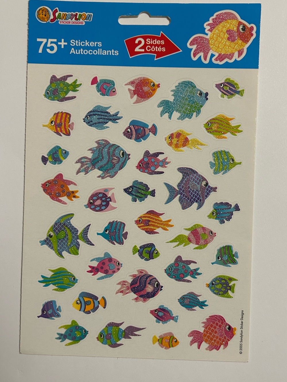 Sandylion Fish Stickers Pack - Multicolor Glitter (75+ Stickers)